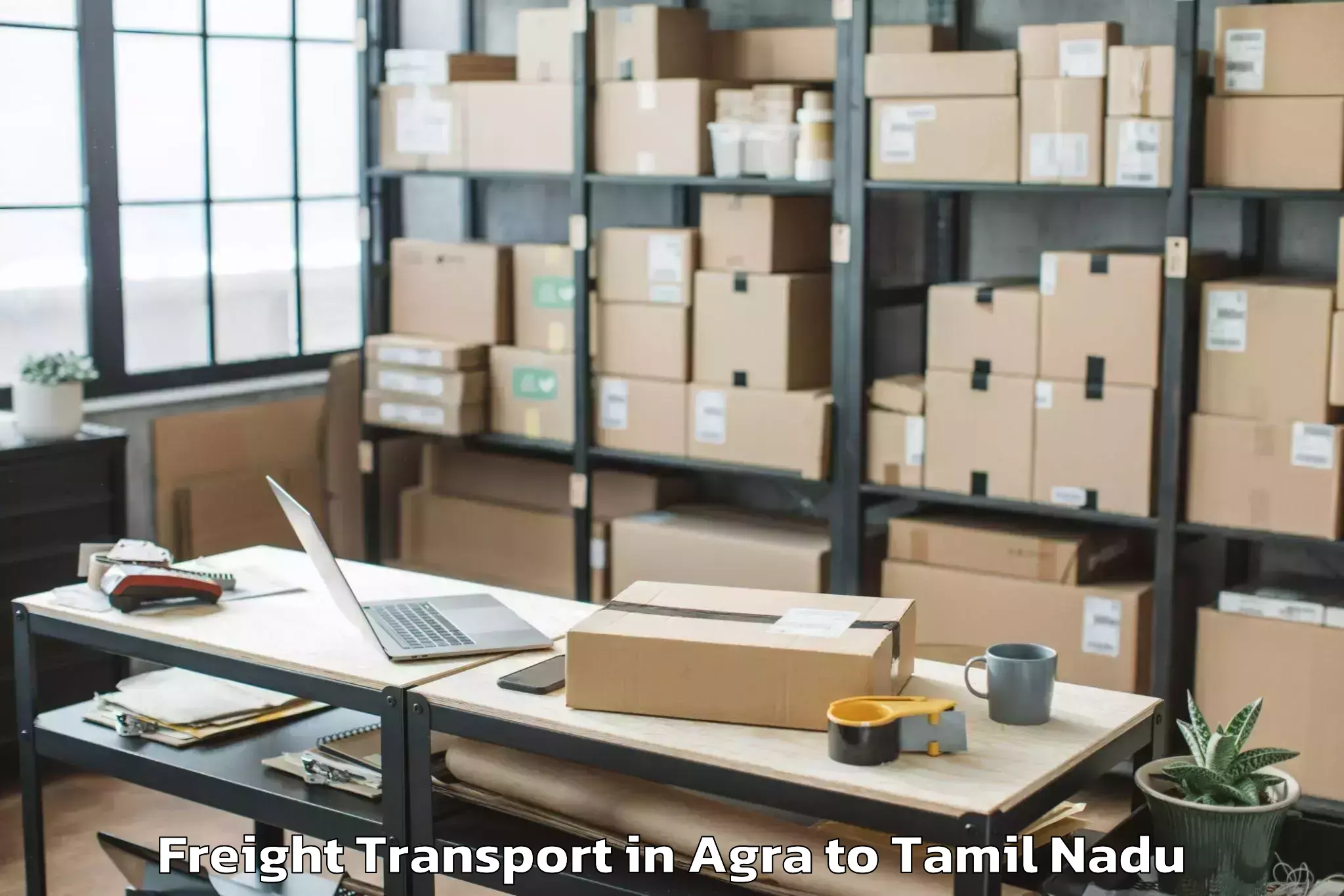 Trusted Agra to Manamelkudi Freight Transport